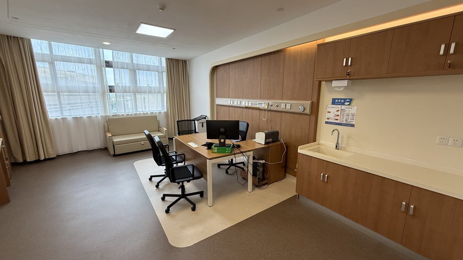 A doctor's consulting room at Boao Evergrande International Hospital
